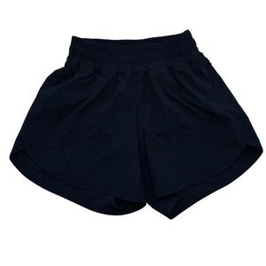 LULULEMON Hotty Hot Shorts Women's 4 Black Zipper Pocket Athlete Sporty Running